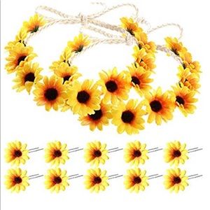 Sunflower headband and pins